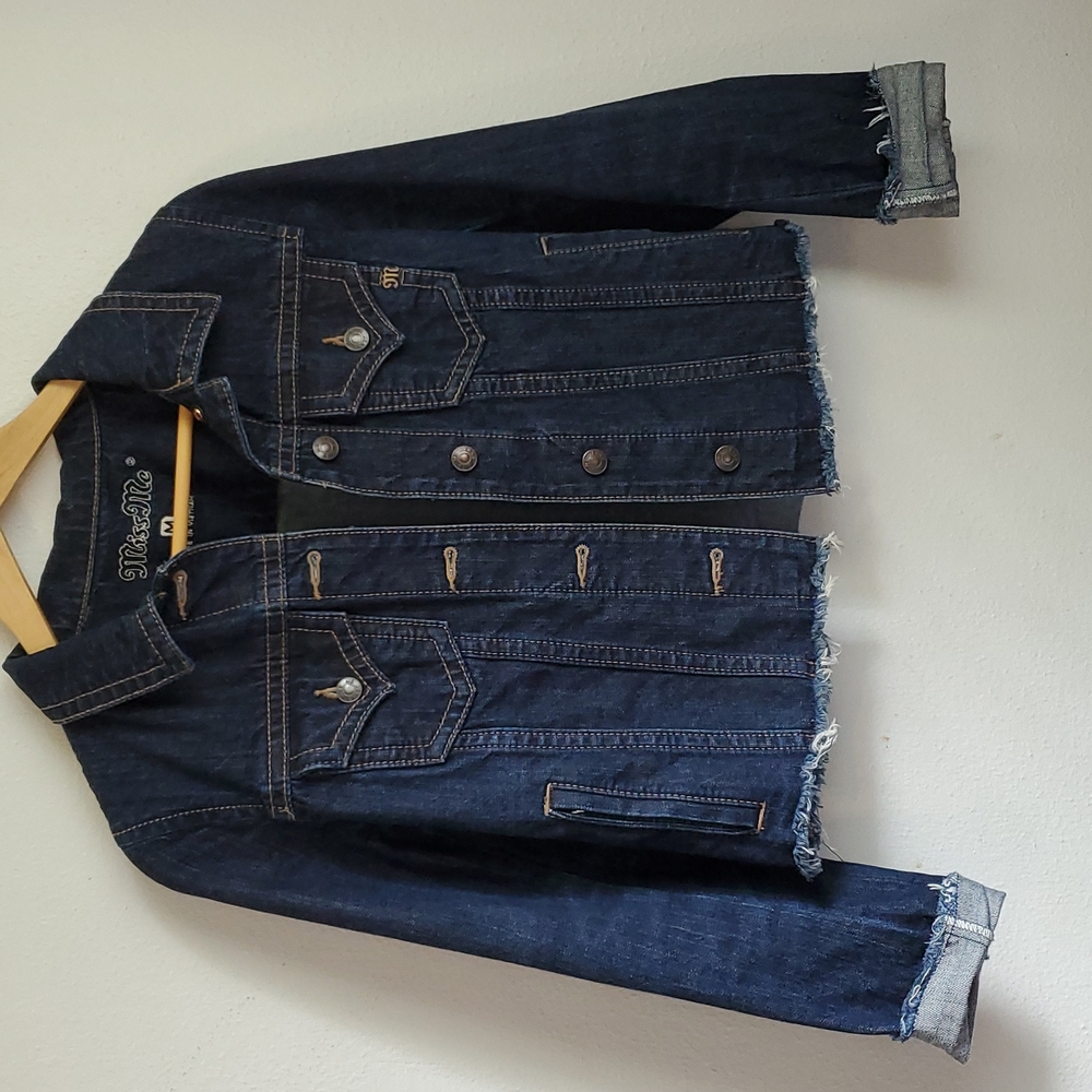 Miss Me Denim Raw Hem Jacket Size M